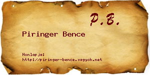 Piringer Bence névjegykártya